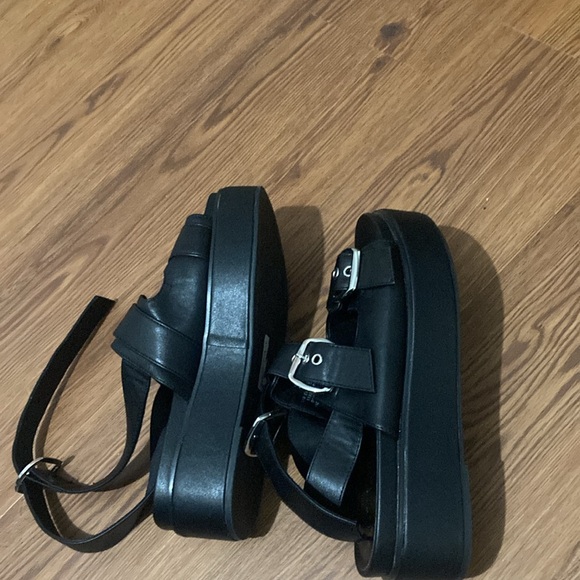 ASOS Design Wide Fit Thistle Chunky Buckle Platform Sandals Black Size US 11 NWT - Picture 3 of 7